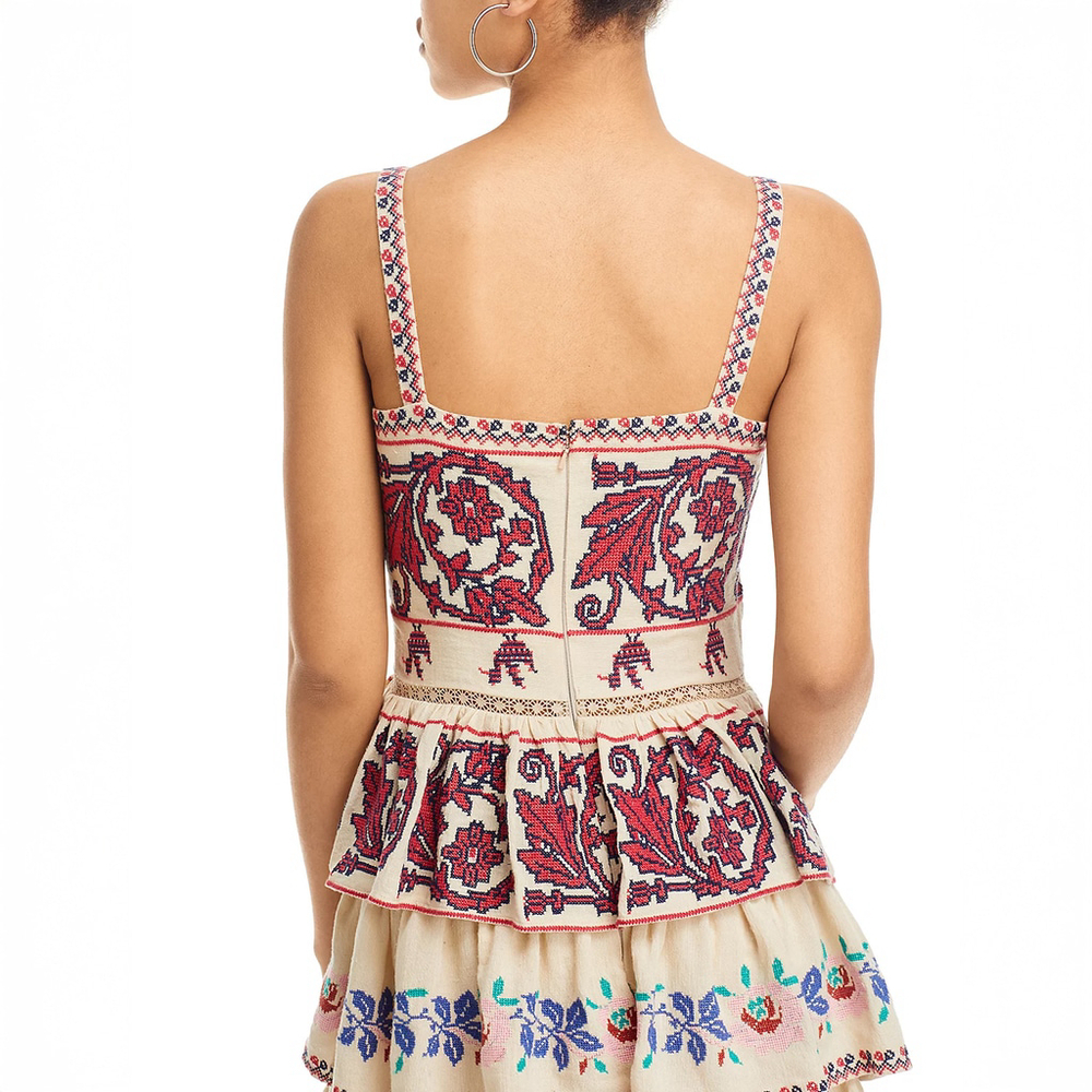 NWT SEA New York Ramona Embroidered Ruffled Dress in Multi $725 - Size US 2 - XS - Picture 7 of 10